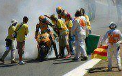 Rossi and Edwards Victory Burn-Out